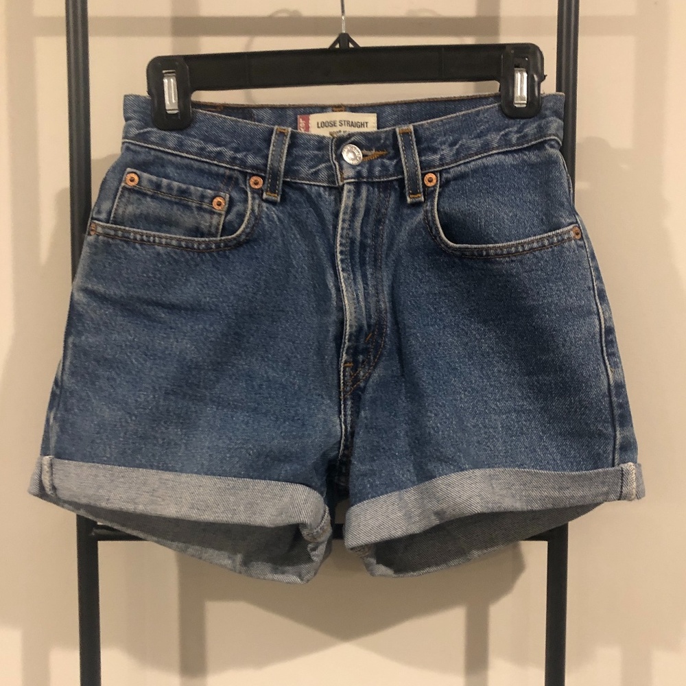 Levi 569 High Waisted Vintage Cutoff Jean Shorts